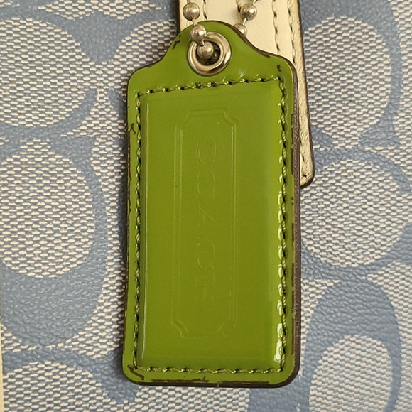 Coach Purse, medium, green/ blue/ cream - Picture 3 of 9